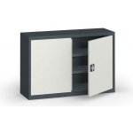 Plechová policová skříň METAL, 800 x 1200 x 400 mm, 2 police, grafit / šedá – Zboží Mobilmania