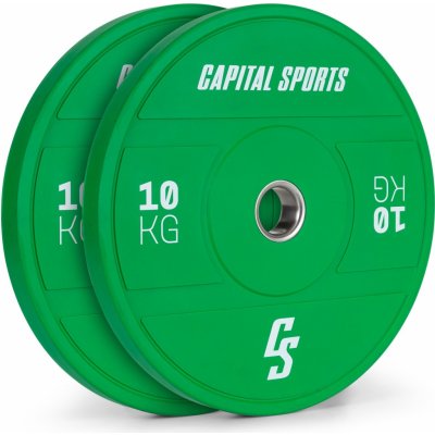 Capital Sports Nipton 2021, kotouč na činku, bumper kotouč, tvrdá guma 2 × 10 kg,50,4 mm – Zboží Mobilmania