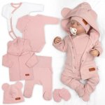 Bavlněná souprava pro miminko do porodnice 5D Made with love pudrová – Zboží Dáma