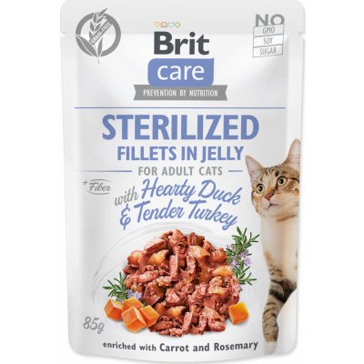 Brit Care Cat Fillets in Jelly Sterilized Hearty Duck & Tender Turkey 85 g – Zbozi.Blesk.cz