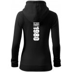 Limited edition 1980 pruh dámská mikina trendy zipper s kapucí Černá – Zboží Dáma