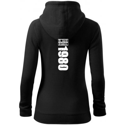 Limited edition 1980 pruh dámská mikina trendy zipper s kapucí Černá – Zboží Dáma