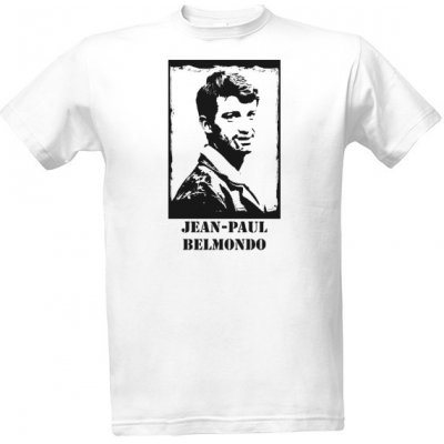 Tričko s potiskem Jean-Paul Belmondo triko pánské Bílá – Zboží Mobilmania