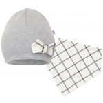 New Baby Kojenecká čepička s šátkem na krk Missy šedá – Zboží Dáma