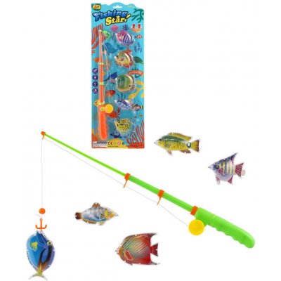 Hra Chytání rybiček set prut magnetický 37cm + 4 rybky plast na kartě 76189 – Zboží Mobilmania