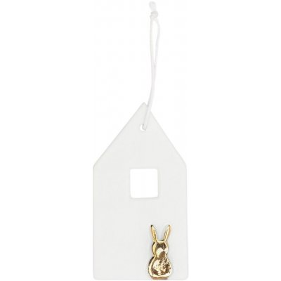 räder Závěsná velikonoční dekorace White House / Gold Rabbit, bílá barva, porcelán – Zboží Mobilmania