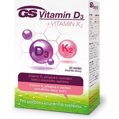 GS Vitamin D3 + Vitamin K2 30 tablet – Zboží Mobilmania