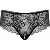 Dámské erotické kalhotky a tanga Daring Intimates Ella Crotchless Cheeky Panty Black