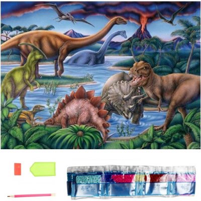 Norimpex Diamantové malování Dinosauři 30 x 40 cm – Sleviste.cz