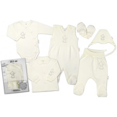 Baby Nellys Velká sada do porodnice Teddy 6-ti dílná v krabičce krémová – Sleviste.cz