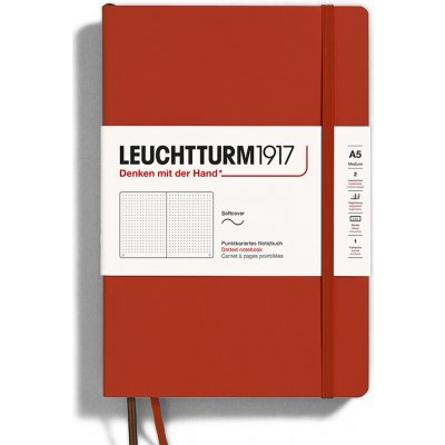 Leuchtturm1917 Medium A5 Tečkovaný zápisník Softcover Fox Red – Zboží Mobilmania