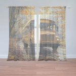Sablio Záclony Žlutý školní autobus: 2ks 150x250cm – Hledejceny.cz