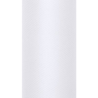 PartyDeco.pl Tyl BÍLÝ, šířka 15 cm, návin 9 m – Zboží Dáma