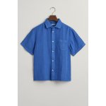 Gant Relaxed Linen Ss Shirt modrá – Zboží Dáma