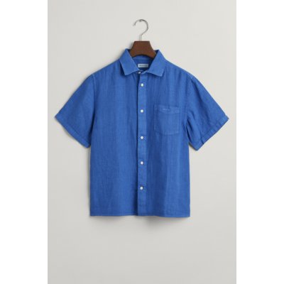 Gant Relaxed Linen Ss Shirt modrá – Sleviste.cz