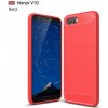 Pouzdro a kryt na mobilní telefon Honor Pouzdro JustKing s broušenou a karbonovou texturou Honor View 10 - červené