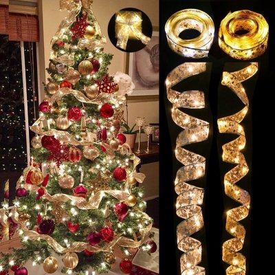 TMN Svítící vánoční stuha SHINESTRAP 5m zlatá – Zboží Mobilmania