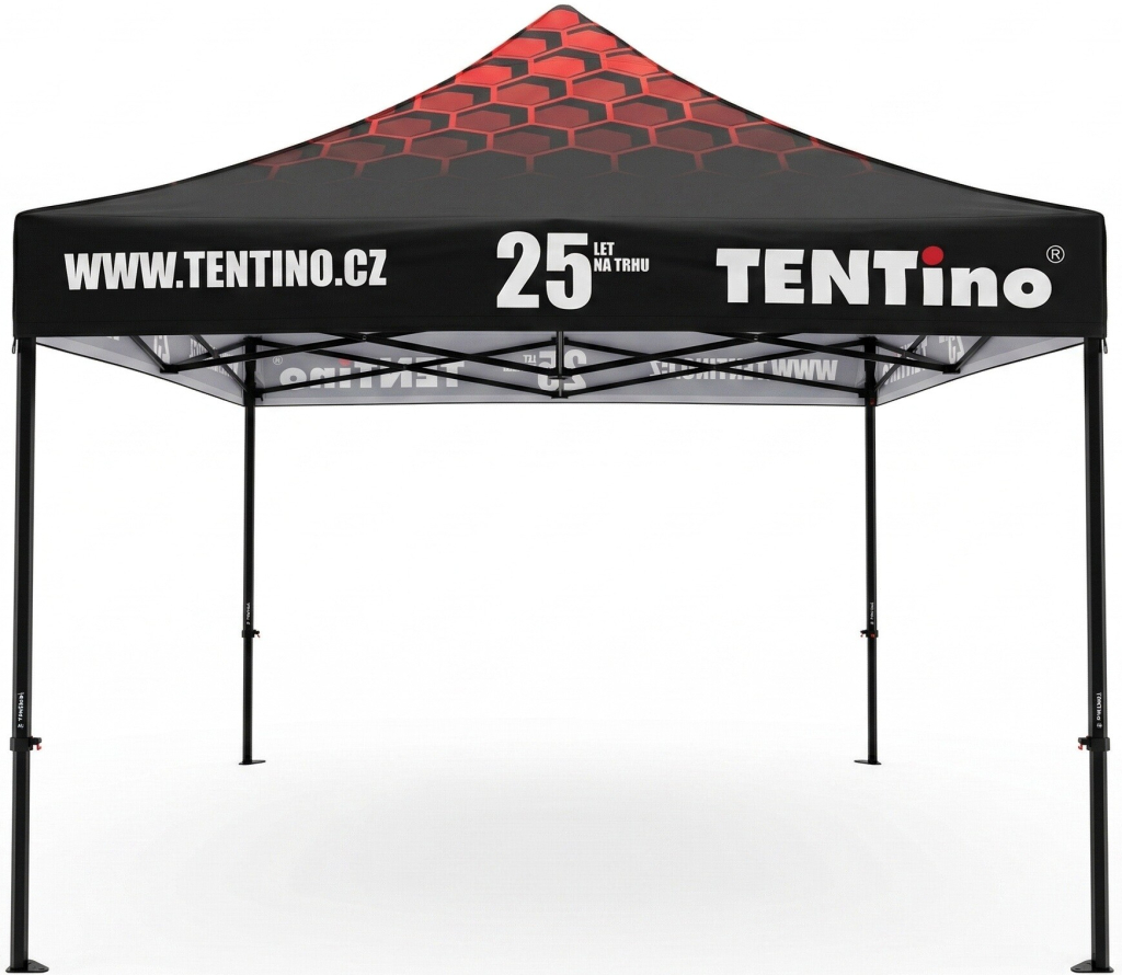 TENTino STEEL HEXAGON 3x3m 0A - BEZ BOČNIC, konstrukce + střecha TENTino + 0x boční plachta