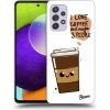 Pouzdro a kryt na mobilní telefon Samsung Picasee silikonové Samsung Galaxy A52 5G Cute coffee černé