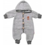 Kombinéza s kapucí a kožíškem Baby Nellys ®prošívaná bez šlapek sv. šedá – Hledejceny.cz