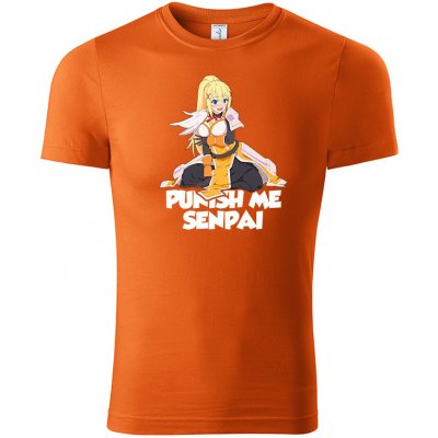 Konosuba tričko Punish Me Senpai oranžové – Hledejceny.cz