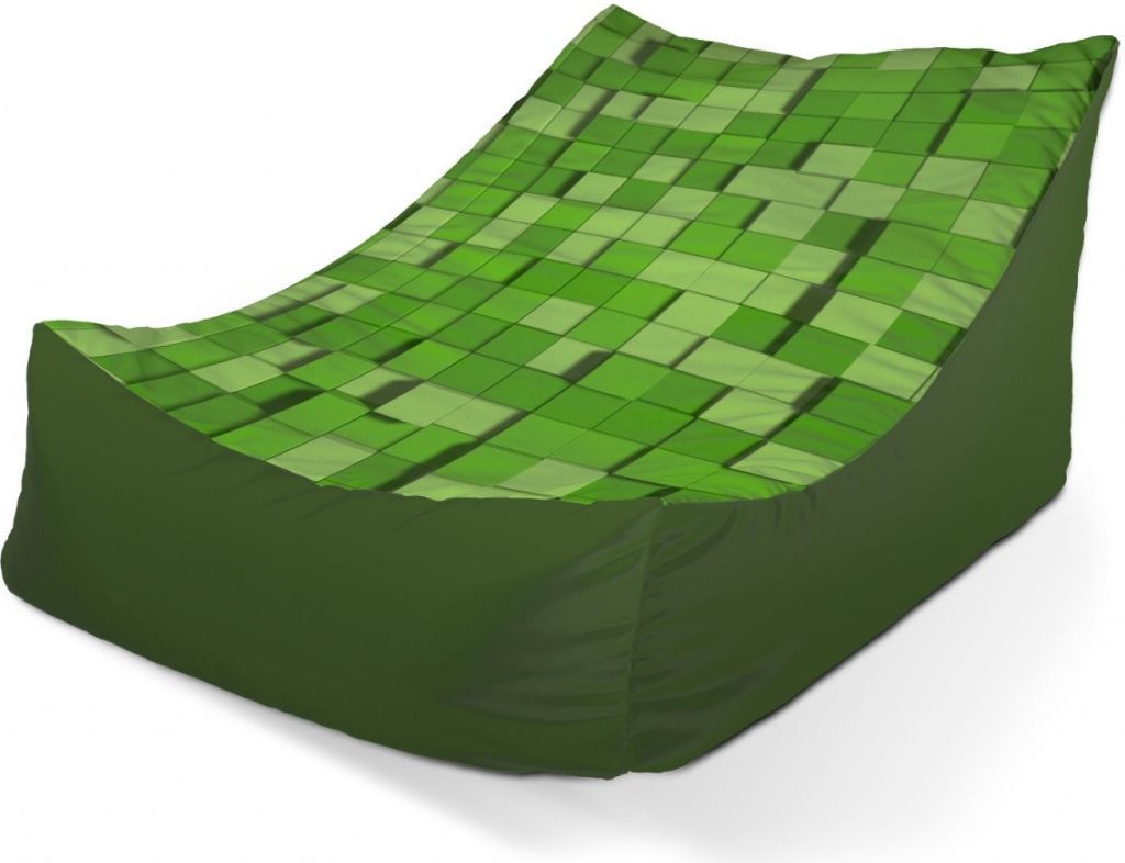 Sablio sedací vak Lounge Green Blocks 3D 120 x 100 x 80 cm