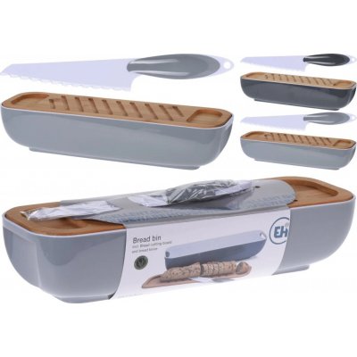 Chlebník, s bambusovým víkem a nožem – Zboží Mobilmania