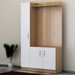 ASIR Předsíňová stěna NATUREL bílá teak – Zboží Dáma