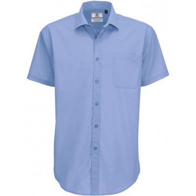 B&C Smart košile pánská s krátkým rukávem modrá
