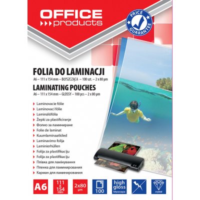 Laminovací fólie Office Products A6 2x80mic., lesklé, 100ks – Zbozi.Blesk.cz