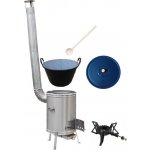 Kessel kotel na zabijačku smalt 1,2 mm 80 l kotlina nerez 56 cm INOX poklice smalt 65 cm KEMPER hořák 7 kW PB a vařečka dřevo 80 cm Smrek – Hledejceny.cz