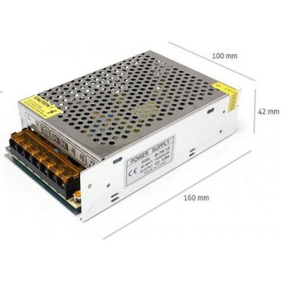 Napájecí zdroj pro LED 6,25A 75W 12V DC plech – Zboží Mobilmania
