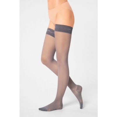 Maxis Relax Premium stehenní punčochy s krajkou grey sky – Sleviste.cz
