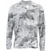 Rybářské tričko, svetr, mikina Simms Tričko SolarFlex Crew Prints Cloud Camo Grey