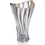 Aurum Crystal Luxusní křišťálová váza 32 cm se zlatým lemem – český design – Zboží Dáma