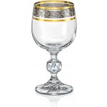 Crystalex Sklenice na víno Claudia s dekorem Exclusive platinum 6 x 230 ml – Sleviste.cz