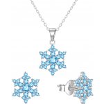 AGATO Stříbrná sada šperků sněhové vločky s modrými zirkony AGT-SET02LB – Zboží Dáma