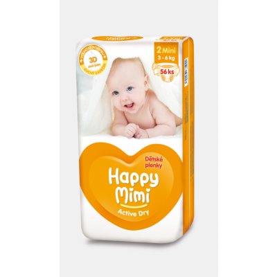 Happy mimi active dry Mini 1 3-6 kg 56 ks