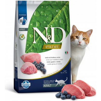 N&D PRIME CAT Adult Lamb & Blueberry 5 kg – Sleviste.cz