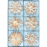 Anděl Přerov Slaměné dekorace vločky se stříbrnými glitry 12 ks – Zboží Mobilmania