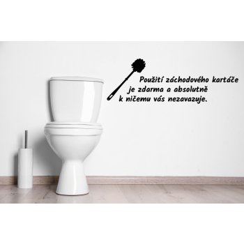 Lepy.cz Samolepka na zeď WC - kartáč Barevná varianta: Tmavě šedivá rozměry 80x27cm