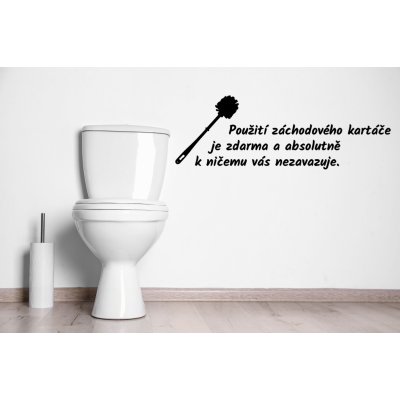 Lepy.cz Samolepka na zeď WC - kartáč Barevná varianta: Tmavě červená rozměry 45x15cm