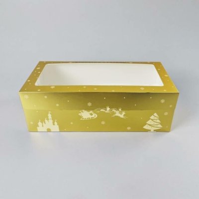 Dortisimo Vánoční krabice na cukroví zlato-bílá nepromastitelná (40 x 20 x 13 cm) – Zboží Dáma