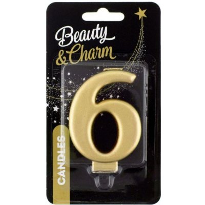 ALBI Svíčka dortová rose gold číslo 6 – Zboží Dáma