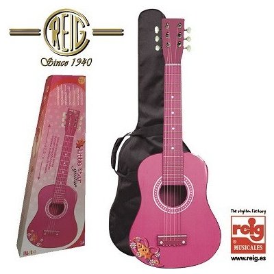 Reig Musicales dětská kytara španělská 65 cm dřevěná RŮŽOVÁ – Zboží Mobilmania