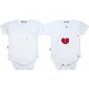 Kojenecké body Baby Service Bavlněné zavinovací body krátký rukáv Srdce Bílé srdce