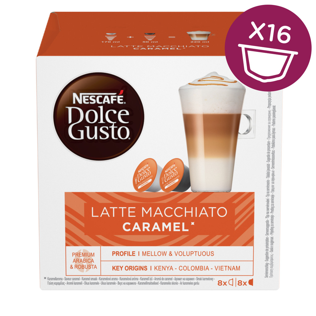 Nescafé Dolce Gusto Latte Macchiato Caramel kávové kapsle 16 ks od 111 Kč -  Heureka.cz