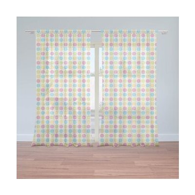 Sablio Záclony Veselé barevné puntíky: 2ks 150x250cm – Hledejceny.cz