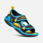 Keen Knotch Creek Open-toe JR black/vivid blue černá – Zboží Mobilmania