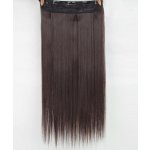 Vlasy clip in 250 g - tmavě hnědé vlasové příčesky rovné 55 cm